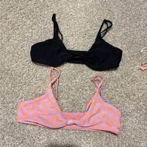 Black and Checkered Bikini Tops